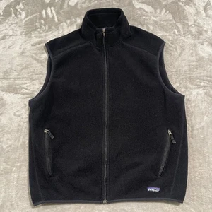 Chaleco Patagonia Para Hombres XL Negro Synchilla Cremallera Completa Bolsillos Polares Aire Libre Senderismo - Imagen 1 de 6