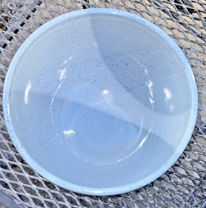 Vintage Art Pottery Bowl Handmade Blue Glaze Art  signed Feldman 7.5" - Picture 1 of 7