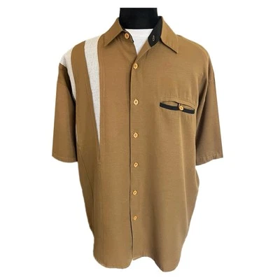 Vintage Henri Valdise Rayon Shirt 90s Bowling Style Panel Shirt - Mens Small - Image 1 of 4