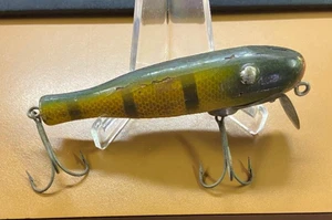 Vintage Pikie Wooden Fishing Lure. metal Eyes? Perch Pattern. - Picture 1 of 3