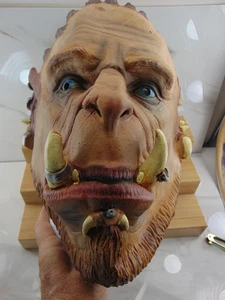 Vintage grüne Monster Maske Halloween Kobold Troll Zombie Latex - Bild 1 von 2