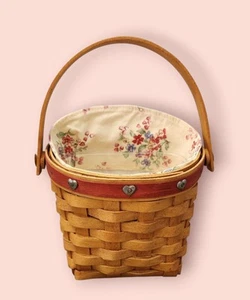 Longaberger Sweetheart Love Note Basket Fabric Liner Plastic Protector Hearts - Picture 1 of 19