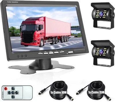 Cámara de respaldo para automóvil Rimoody Monitor IPS de 7 pulgadas 1080P con 2 cámaras con cable  - Imagen 1 de 4