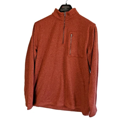 Sudadera de vida al aire libre chaqueta polar 1/4 cremallera para hombre grande canela especia Gorpcore Foto 1 de 4