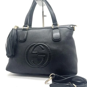Gucci Soho Leather Satchel Crossbody Bag Interlocking Gg Logo Designer Handbag - Picture 1 of 10