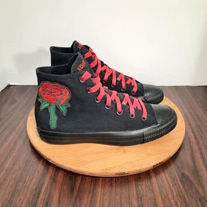 Converse Chuck Taylor All Star Mujer 8 Zapatos Negro Rojo Rosa Parche Tenis CTAS - Imagen 1 de 10
