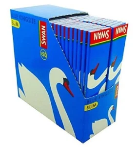 Swan Blue King Size Slim Cigarette Rolling Papers Genuine 10 25 50 Booklets - Picture 1 of 3