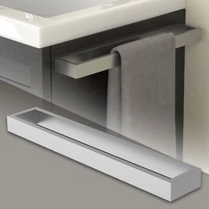 Porta asciugamani 40cm argento acciaio da appendere bagno cucina porta salviette - Foto 1 di 8