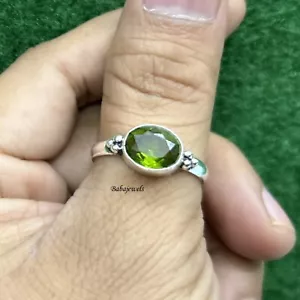 Beautiful Peridot Gemstone 925 Sterling Silver Handmade Valentine Gift For Women - Picture 1 of 7