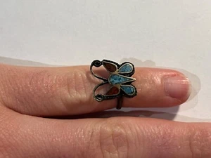 Bijoux Bague argent Forme Papillon avec pierre taille 48 (L42) - Imagen 1 de 5