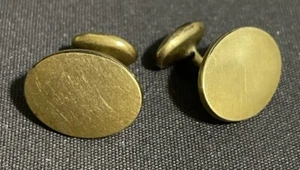Engrave Ready Gold Plated Quality Vintage KREMENTZ Cuff Links simple plain - Picture 1 of 5
