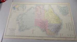 c1840 Antique SDUK Color Map/THE AUSTRALIAN COLONIES/Hand-Colored / Australia - Picture 1 of 1