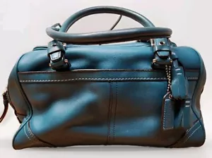 Coach Hamptons borsa a mano in pelle pieno fiore turchese verde acqua 8A69 - Foto 1 di 20