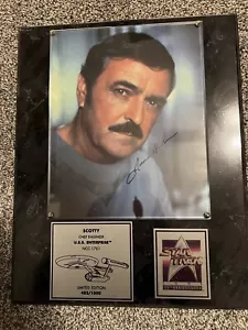 James Doohan signed Star Trek TMP Scotty Plaque Autograph (bottom Rack Room) - Picture 1 of 1