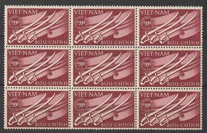 1952 South Vietnam Block 9 Semi-Postal Stamps Sabers and Flag Scott # B2 MNH - Picture 1 of 1