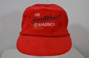 VTG Chevrolet Chevy Heartbeat America Driving Corduroy Strap back Hat Cap Nissin - Picture 1 of 7