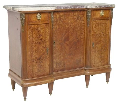 Server / Sideboard, French Marble-Top, Burlwood, Vintage / Antique, Early 1900s! Cover