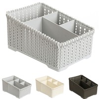 Plastic Makeup Holder Desktop Bathroom Sundries Storage Organizer Basket Welcome