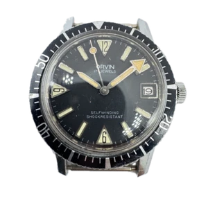 Vintage 35mm Orvin Diver Date Herren Automatik Armbanduhr Swiss Stahl & Chrom - Bild 1 von 3