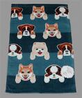 Serendipity Varied Dogs Hanging by Paws Wide Blue Tones Striped HAND Towel NWT
