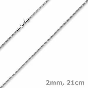 2mm Armband runde Himbeer-Kette aus 585 Gold Weißgold Armschmuck Armkette, 21cm - Picture 1 of 2