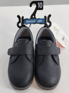 Boys Black Wonder Nation Casual Oxford Dress Shoes Size 10 Closure strap NEW - Picture 1 of 5