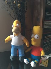 The Simpsons Bart 26cm (2009) With Tags & Homer 28cm (2011) Plush