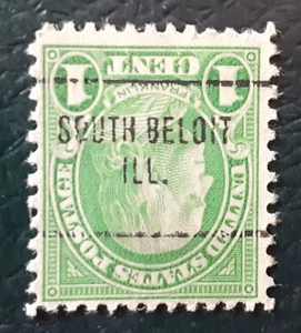 US 1927 1c Scott 632 Inverted Precancel South Beloit ILL. Benjamin VF 5161 - Picture 1 of 2