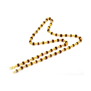 Rudraksha Shiva Gold Plated Mala With Long Chain - Picture 1 of 6
