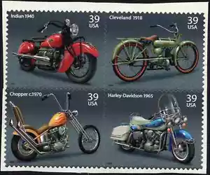 US Scott #4088a (4085-4088), Motorcycles, Block of (4) 2006 39¢ Stamps, MNH - Picture 1 of 1