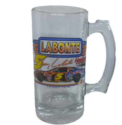 Terry Labonte Nascar Clear Glass Beer Stein Mug Racing  12 oz - Image 1 of 3