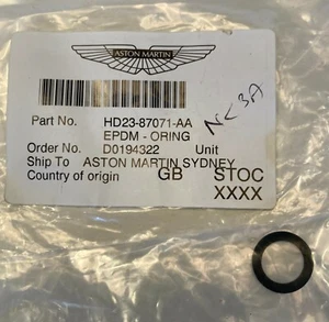Aston Martin EPDM - ORING, Genuine & New, HD23-87071-AA - Picture 1 of 1