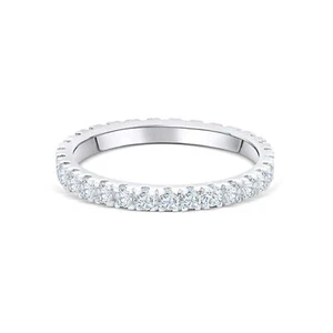 Lab Created Cubic Zirconia Ring White 925 Silver - Picture 1 of 2