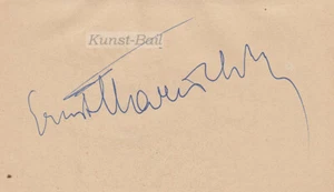 Ernst Marischka, Autogramm auf Albumseite, verso Rudolf Reif & Bruno Hübner - Bild 1 von 2