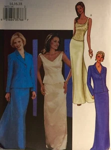 1997 BUTTERICK EVENING JACKET TOP & SKIRT SEWING PATTERN 3652 14-18 - Picture 1 of 2