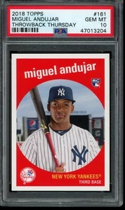 2018 Topps Throwback Thursday #161 Miguel Andújar SP RC PSA 10 Gem Mint Rookie - Imagen 1 de 2