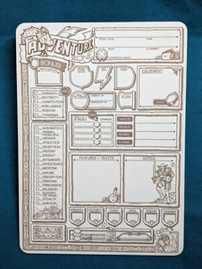 The Adventure Zone 5e Dungeons & Dragons Dry Erase Character Sheet - Excellent - Picture 1 of 2
