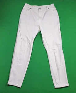 Vintage Levis 550 Womens 16 Relaxed Fit Tapered Leg White Jeans USA Made - Picture 1 of 17