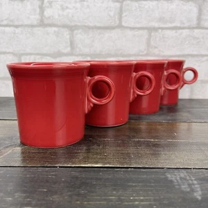 vtg Fiesta ware Red Scarlet 10oz Mugs Set Of 4 - Picture 1 of 12