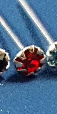 Juego de garra para nariz de 2 mm circonita cúbica 22 g (0,6 mm) plata 925 L flexible - elección de 8 colores Foto 1 de 4