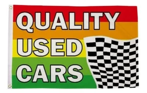 QUALITY USED CARS 5x3 feet FLAG 150cm x 90cm MOTOR SALES - Foto 1 di 1