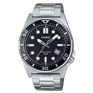 CASIO MTD-135D-1A Hombre Acero Diver Estilo Esfera Negra - Imagen 1 de 2