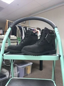 Timberland Heritage 6-Inch Waterproof Black Floral Nubuck Winter Boot Women Sz 7 - Picture 1 of 8