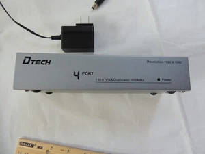 DTech 4 Port 1 to 4 VGA Duplicator 500MHz -1920x1080 - Picture 1 of 3