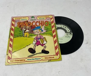 Pinocchio Peter Pan Records Musical Story 45 RPM Vinyl Record 1425 Vintage - Picture 1 of 9