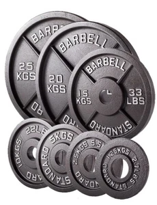 OLYMPIC WEIGHT PLATES CAST IRON - POWDER COATED - BODY TECHNICS - Picture 1 of 7