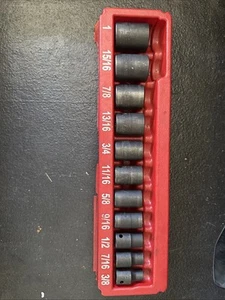 Juego de enchufes de impacto estándar poco profundos de 6 puntos de accionamiento de 1/2" a presión de 11 piezas - Imagen 1 de 12