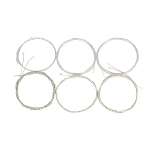 Oud Strings Set (G-D-A-E-B-F) Clear Nylon Silver-Plated Copper Alloy Wound - Picture 1 of 11