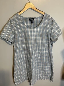 Vintage 90s Y2K Cottagecore Plaid Denim Country Pocket Dress Sz 18 Cotton   - Bild 1 von 4
