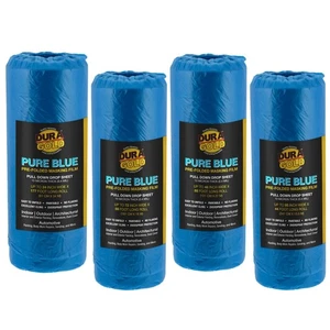 Dura-Gold Pure Blue Pre-Folded Masking Film, 4 Roll Variety Pack 24" 48" 72" 95" - Picture 1 of 5
